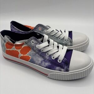 Foco Clemson Tigers Low-Top Canvas Shoes Tie Dye Big Logo‎ Women's Size 8